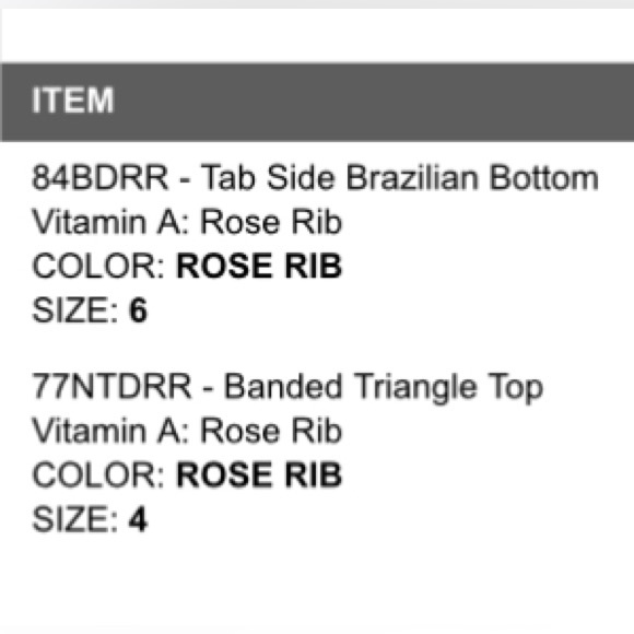 Vitamin A Bikini Set (XS top | S bottom) - Rose Rib - Picture 3 of 5